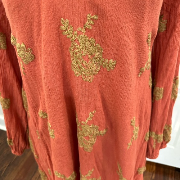 Free People Embroidered Burnt Orange Size S - Picture 3 of 8